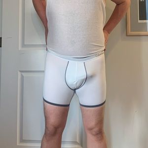Calvin Klein One Mens XL Boxer Briefs White with Gray Trim Used
